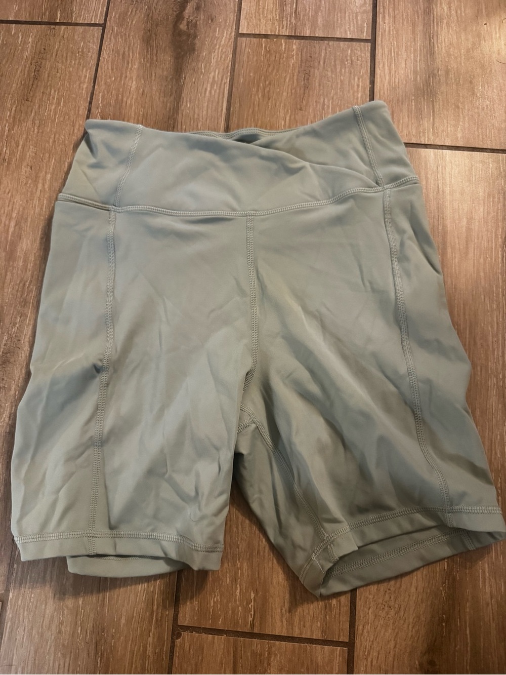 Danskin Sage Green High-Waist Bike Shorts